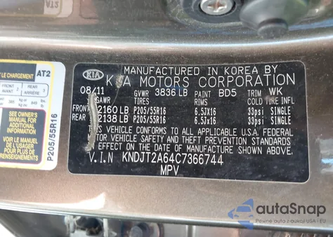 2012 Kia Soul + from USA, damaged, VIN KNDJT2A64C7366744